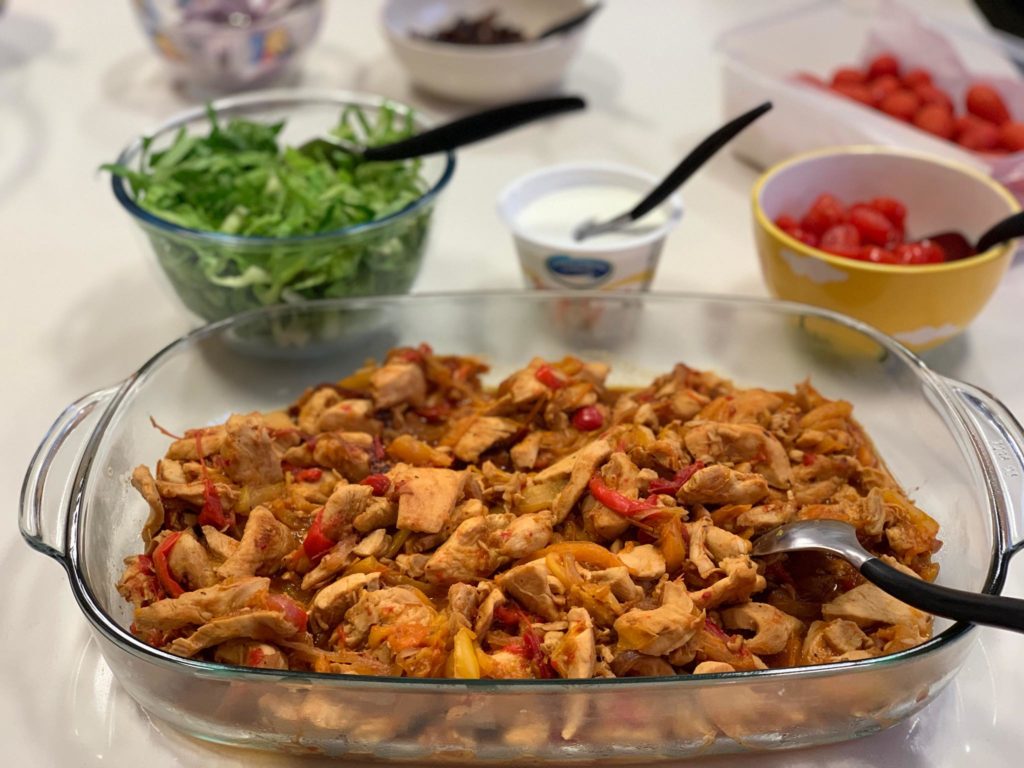 Chicken fajitas (Cat’s way) Wednesday Morning Coffee Blog